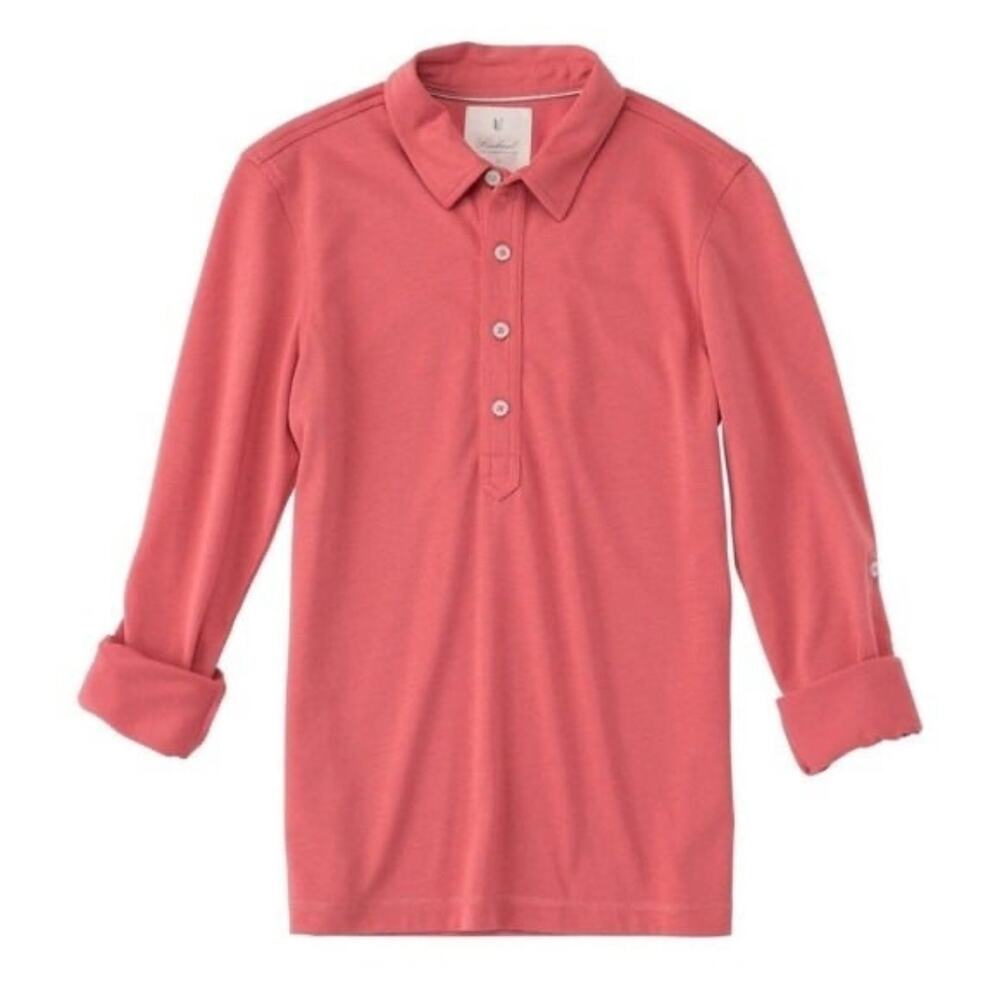 NWT Linksoul Women’s Golf Polo Roll Up Sleeve Size Small Cedar Pink 100% Cotton